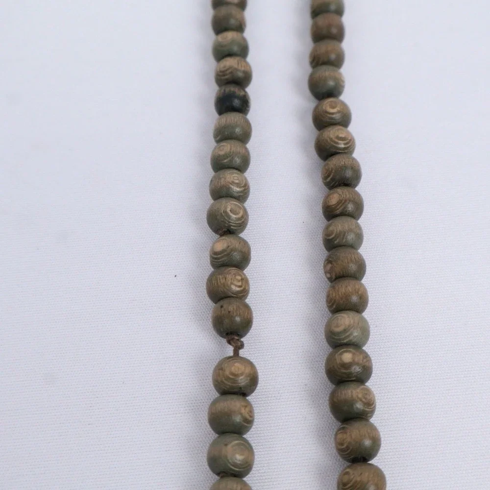VTG Boho Ethnic Tribal Long Wood‎ Beaded Necklaces (6) Earth Tones